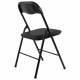 Стул складной для дома и офиса  "Golf CF-007", черный каркас, кожзам черный. Фото товара с разных ракурсов.