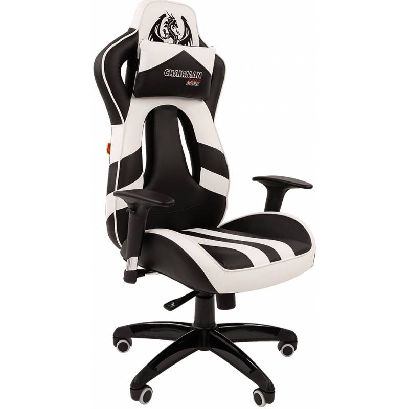 Игровое кресло Chairman game 25 Россия экопремиум черно-белый главное фото